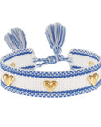 Hearts Tassel Bracelet - White & Blue