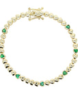Pop of Color Heart Tennis Bracelet - Green
