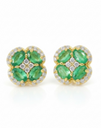 Pre-Order Natural Emerald Cutie Flower Studs