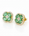 Pre-Order Natural Emerald Cutie Flower Studs