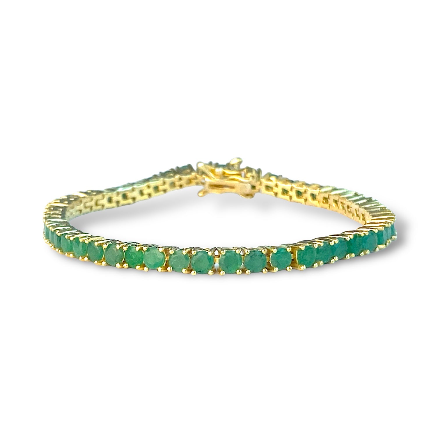 Natural Stone Tennis - Emerald - Gold