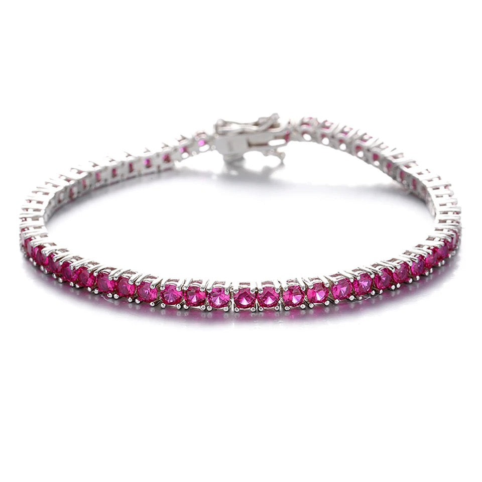 Pink Sapphire Tennis Bracelet