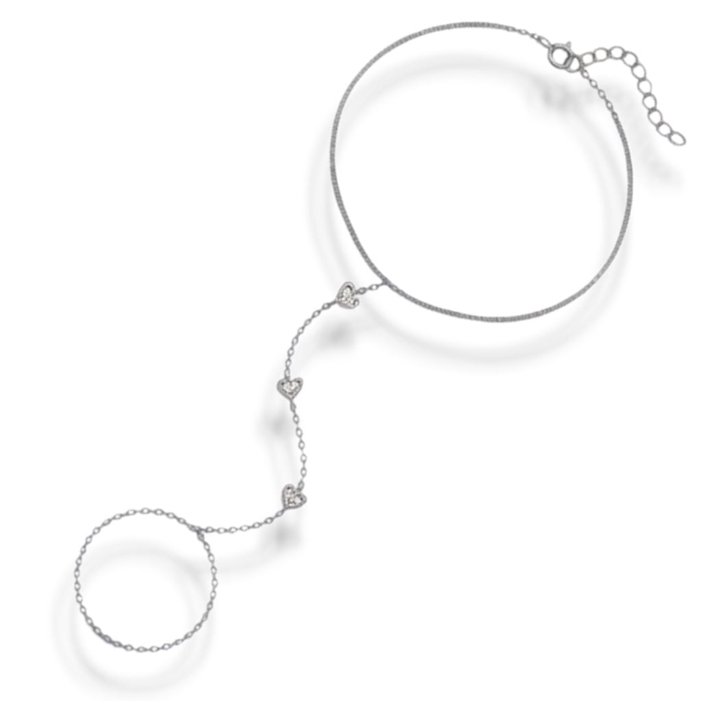 Heart Hand Chain - Silver