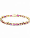 Bonbon Bezel Tennis Bracelet - Red