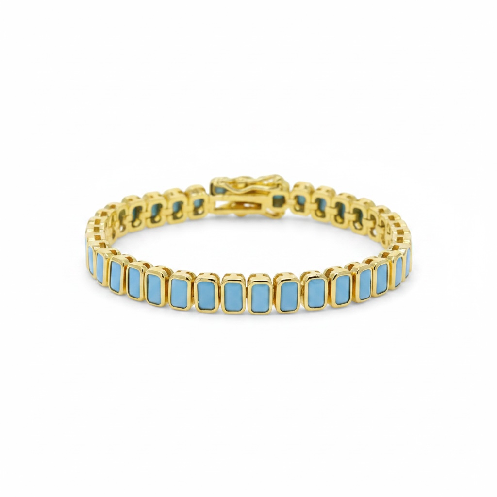 Turquoise Toffee Tennis Bracelet