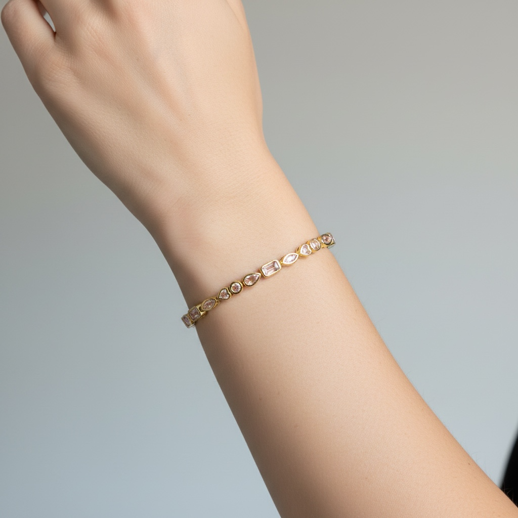 Bonbon Bezel Tennis Bracelet - White