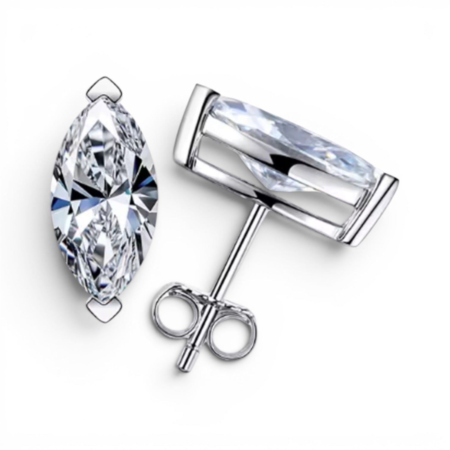 Marquise Moissanite Studs