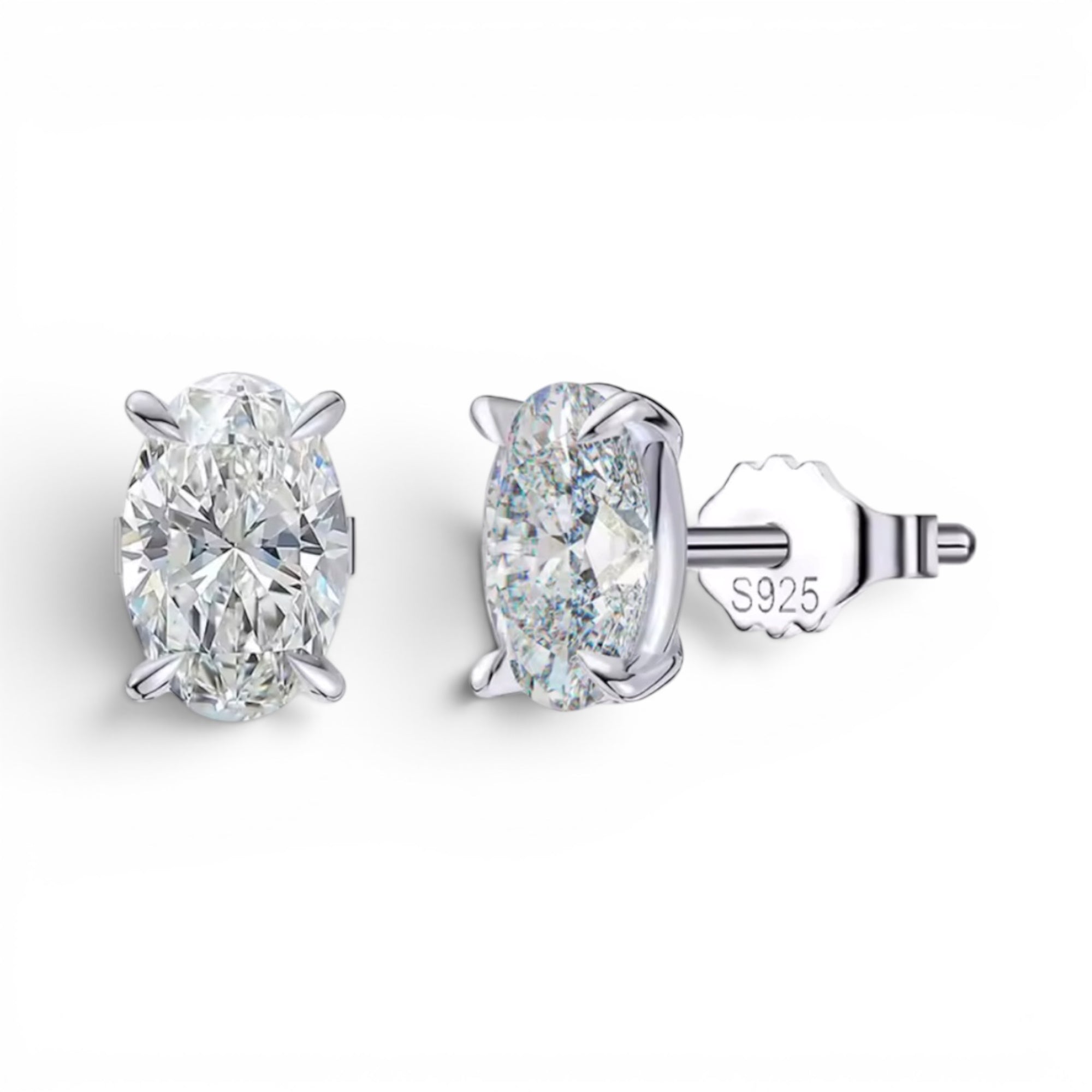 Oval Cut Moissanite Studs