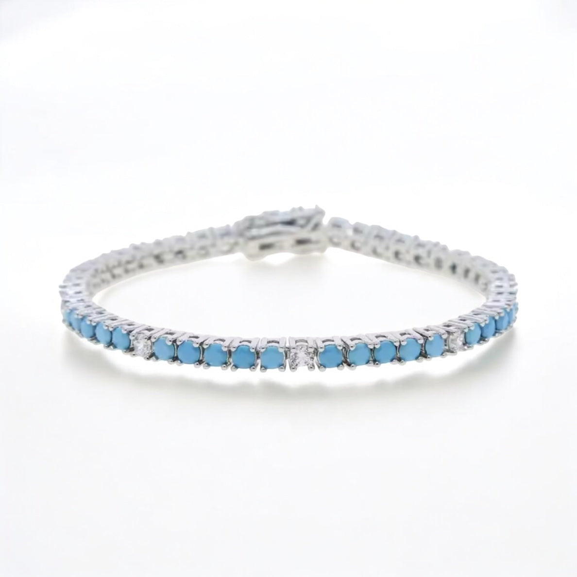 Turquoise Loves Diamonds Tennis (Brass)