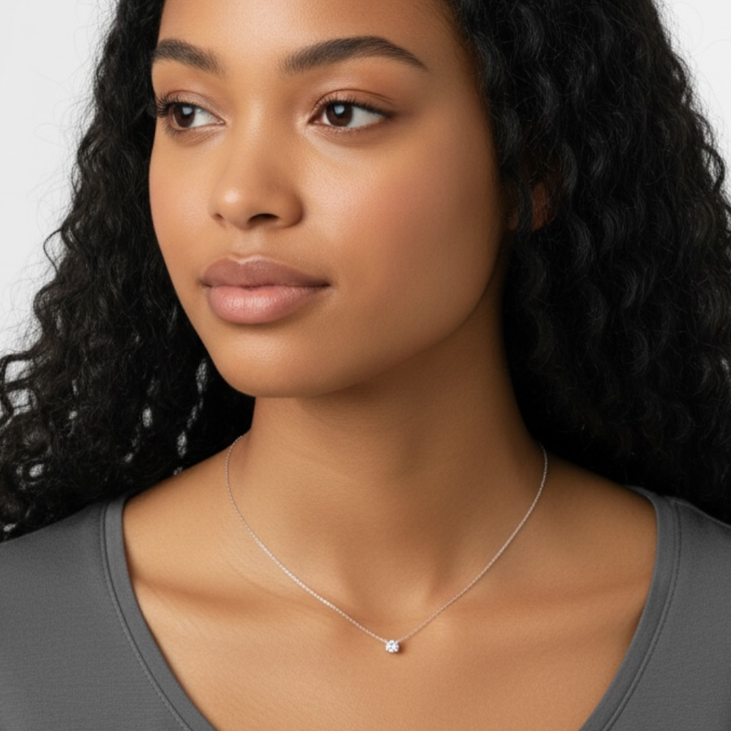 Touch of Light Solitaire Necklace - Gold