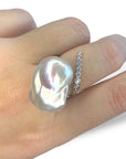 Baroque Pearl and Diamonds Ring