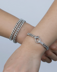 Frosted Cuban Bracelet - Platinum