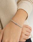 Heart Pave Tennis - Platinum puesto en modelo - Queens Candy