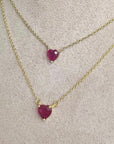 Natural Ruby Heart Necklace
