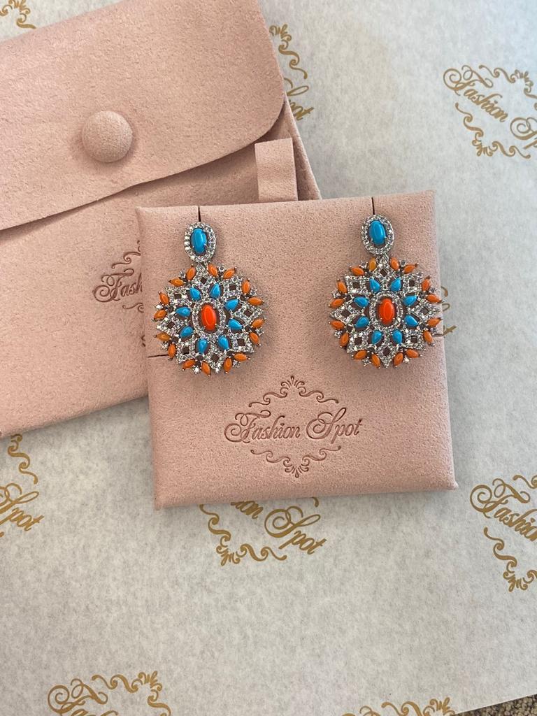 Coral Confection Lace Earrings