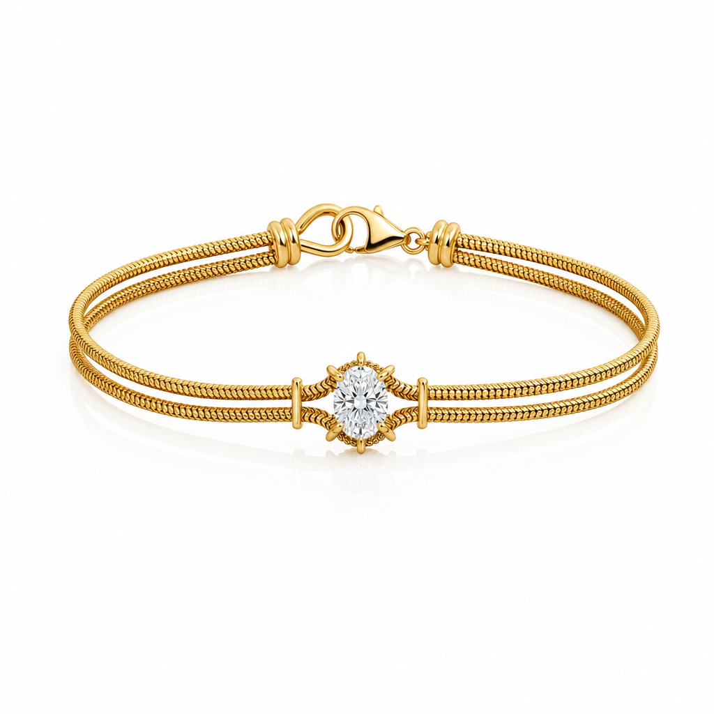 Macaron Drop Chain Bracelet - Gold Oval - Queens Candy