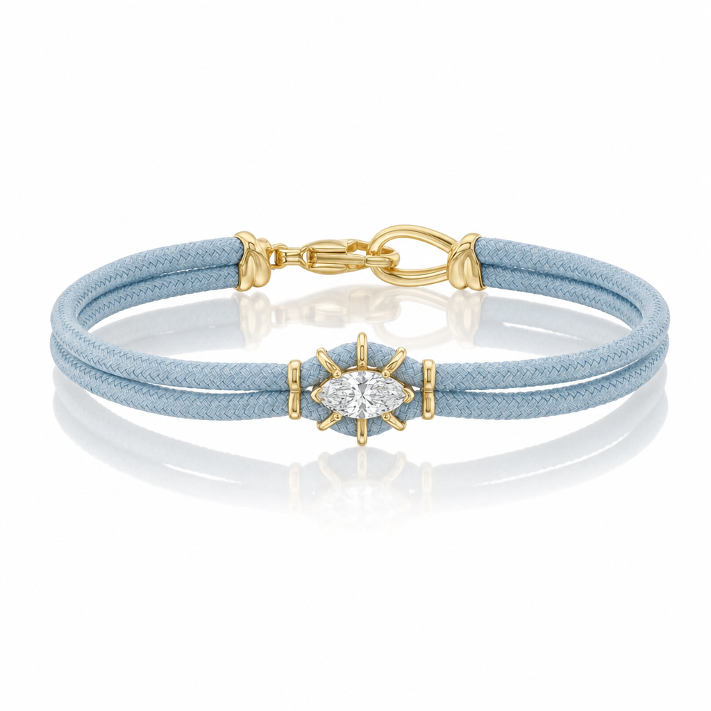 Macaron Drop Cord Bracelet - Blue - Queens Candy