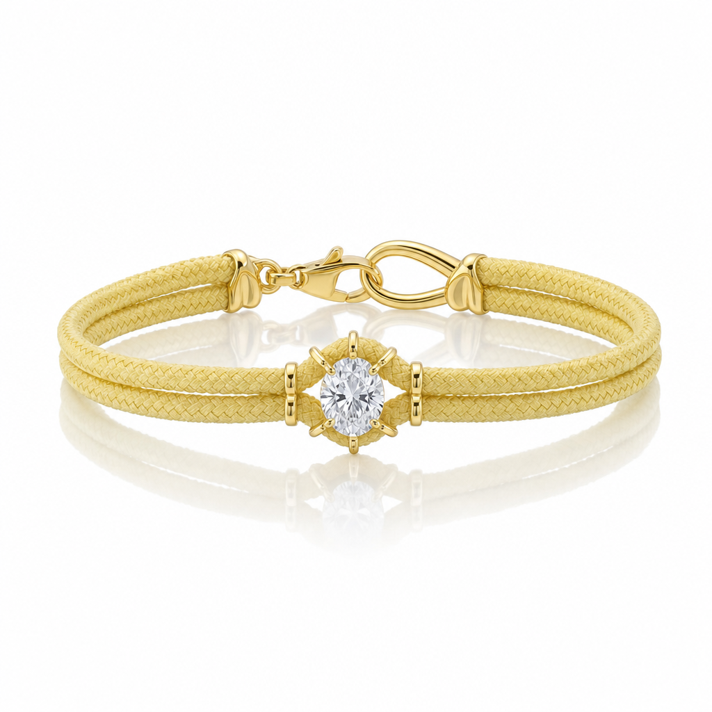Macaron Drop Cord Bracelet - Yellow - Queens Candy