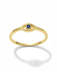 Anillo Queens Candy Sugar Evil Eye en plata 925 con baño dorado y zirconia azul redonda