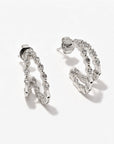 Aretes Queens Candy de doble aro en cobre plateado con zirconias cúbicas brillantes en diseño circular