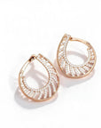 Aretes Queens Candy Sugared Duo front-back dorados con baño de oro y zirconias cúbicas en diseño circular calado
