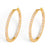 Aretes hoop Queens Candy de 26mm en cobre con baño dorado y zirconias brillantes incrustadas en todo el aro