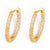 Aretes hoop Queens Candy de 19mm en cobre con baño dorado y zirconias brillantes incrustadas en todo el aro.