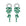 Aretes Queens Candy Sugar Cascade largos con zirconias verdes en forma de hoja y baño plateado sobre fondo blanco