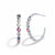 Aros C-hoop Queens Candy de plata 925 con baño de rodio y zirconias multicolor en diferentes formas