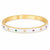 Brazalete Queens Candy Honey Star de acero dorado con esmalte blanco, estrellas y zirconias multicolor.