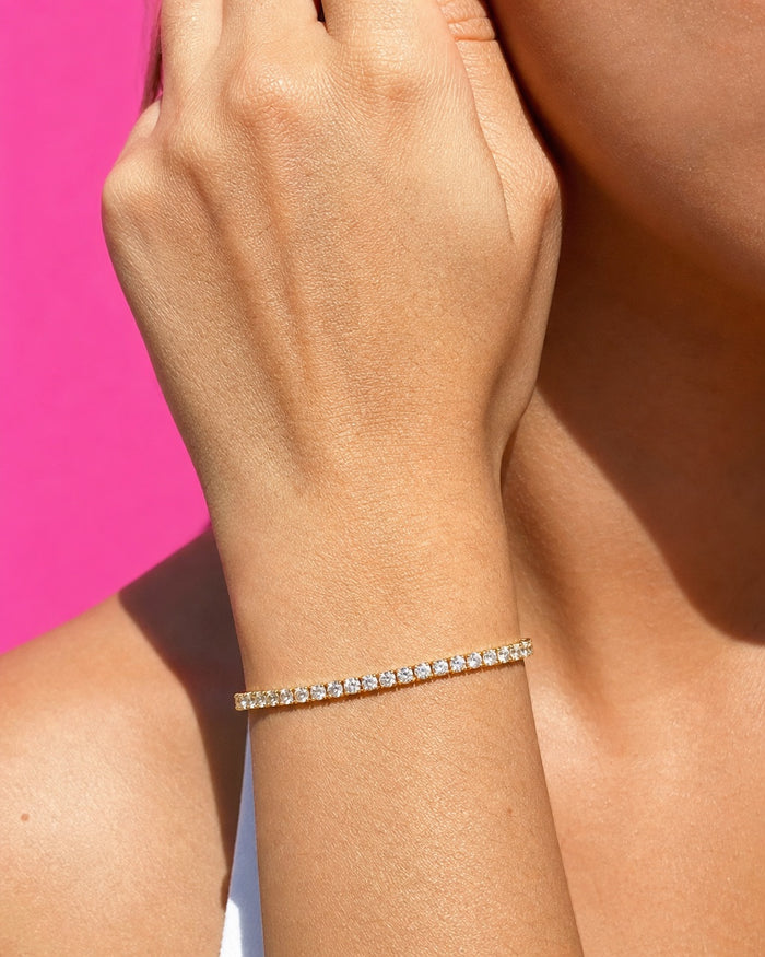 Classic Gold Tennis Bracelet - Brass