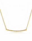 Collar Queens Candy Sugar Bar de plata 925 bañada en oro con barra curva de zircones brillantes