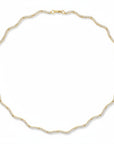 Collar choker Queens Candy Sugar Wave en cobre con baño dorado y ondas decoradas con zirconias 5A brillantes
