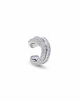 Ear cuff Queens Candy de cobre bañado en platino con circonitas brillantes en diseño pavé para un look elegante