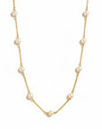 Queens Candy gold-plated 14K choker necklace featuring delicate irregular freshwater pearls on a fine chain