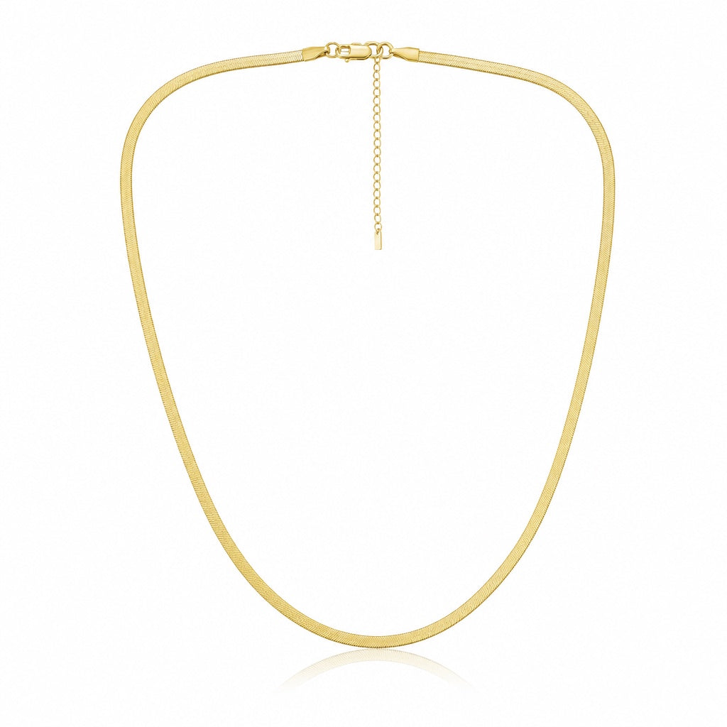 Herringbone Necklace - 925 - dorada 2.5mm - Queens Candy