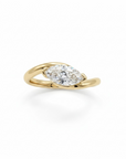 Queens Candy gold plated sterling silver ring with a 2ct marquise cut 5A cubic zirconia.