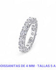 Moissanite Full Eternity 4mm - medidas y tallas - Queens Candy