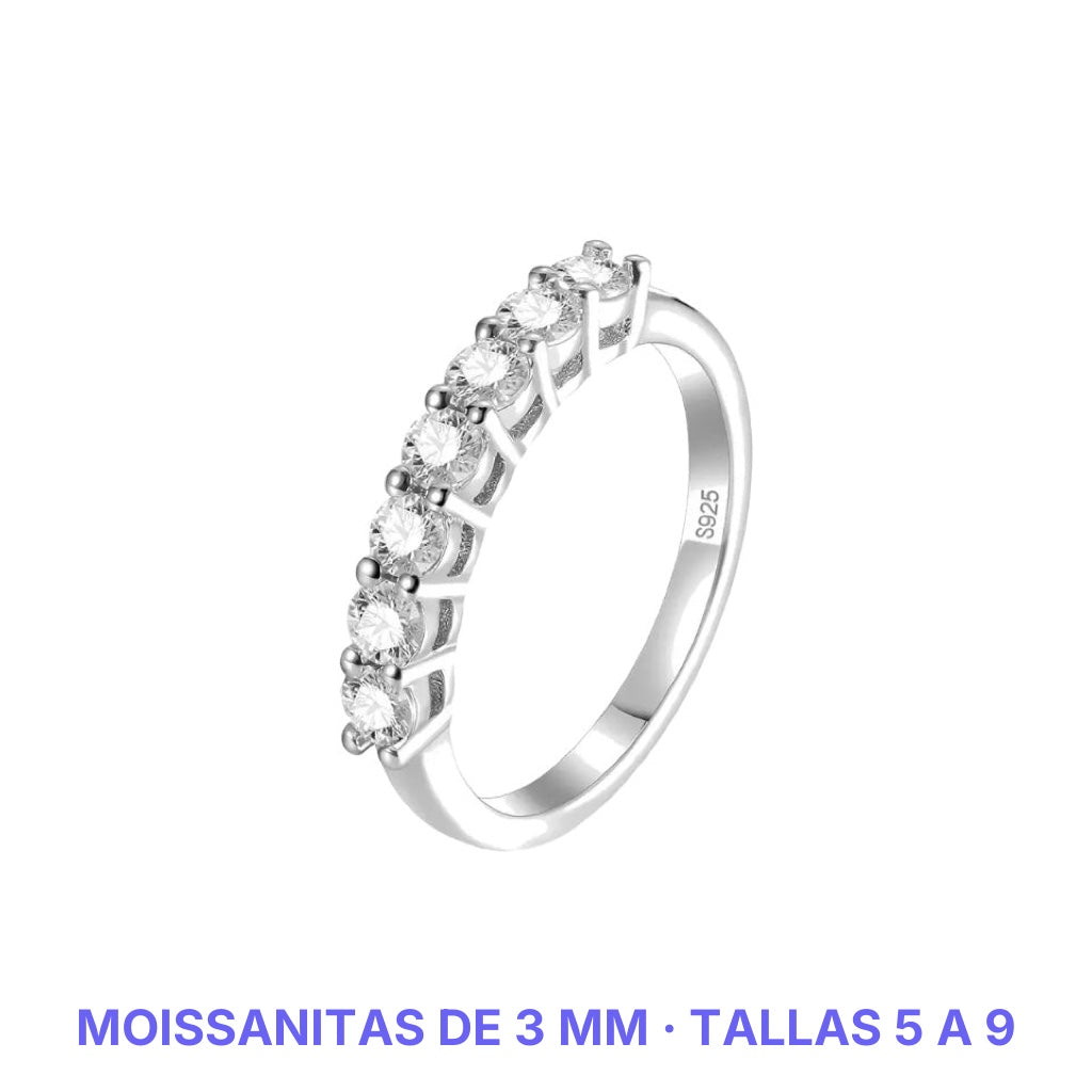 Moissanite Half Eternity - medidas y tallas - Queens Candy