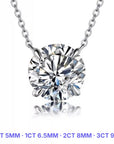 Moissanite Solitaire Necklace - medidas reales por quilate - Queens Candy