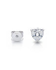 Pendientes de botón Queens Candy con moissanita en forma de corazón, plata 925 con baño de platino.