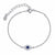 Pulsera Queens Candy Sweet Gaze de plata 925 con dije de ojo turco, zirconias azules y blancas y cadena ajustable.