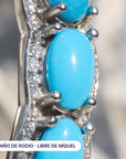 Turquoise Candy Hoops - de cerca: baño de rodio, libre de níquel - Queens Candy