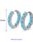 Turquoise Candy Hoops - medidas reales 2.5 cm - Queens Candy