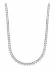 Three Prong Setting Tennis Necklace - Platinum