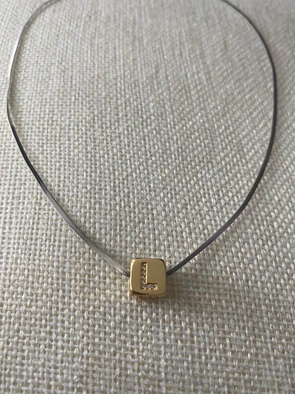 Cutie Initial Herringbone Necklace