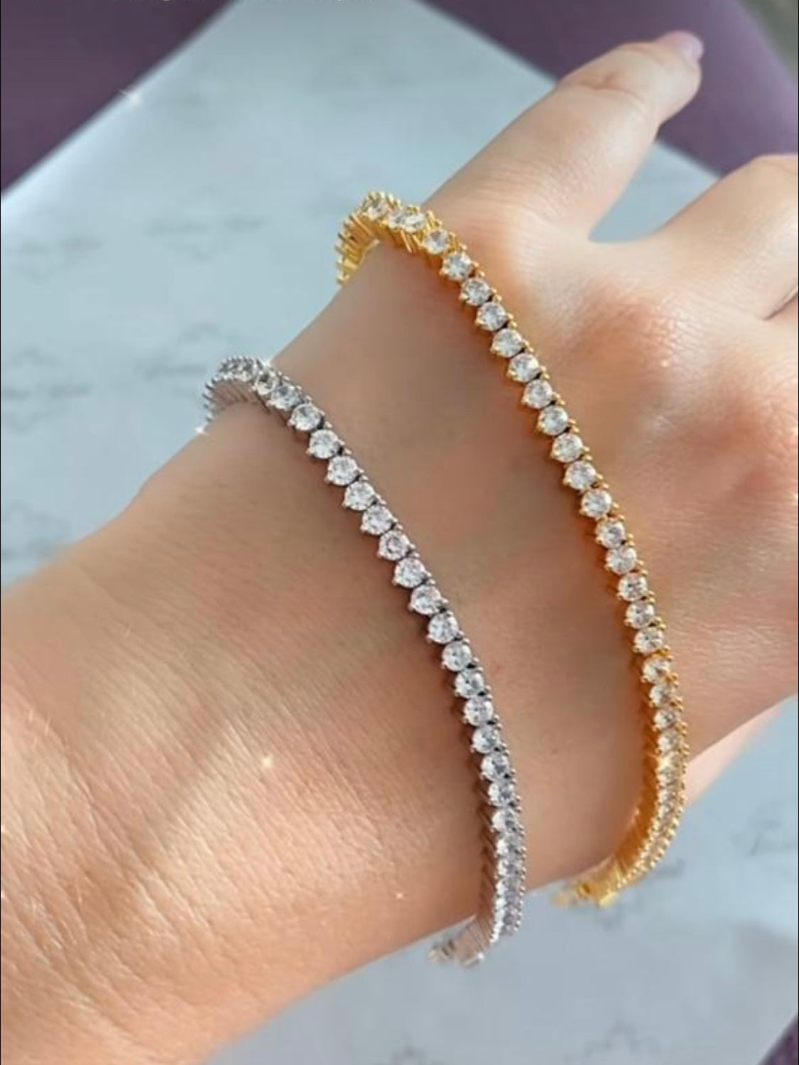 Three Prong Setting Tennis Bracelet