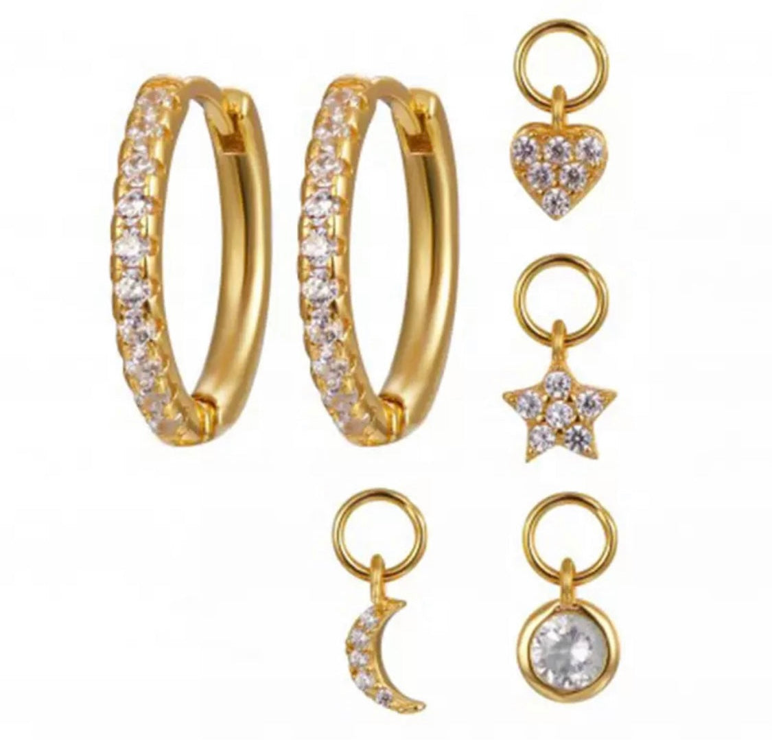 Charms Hoops - Gold
